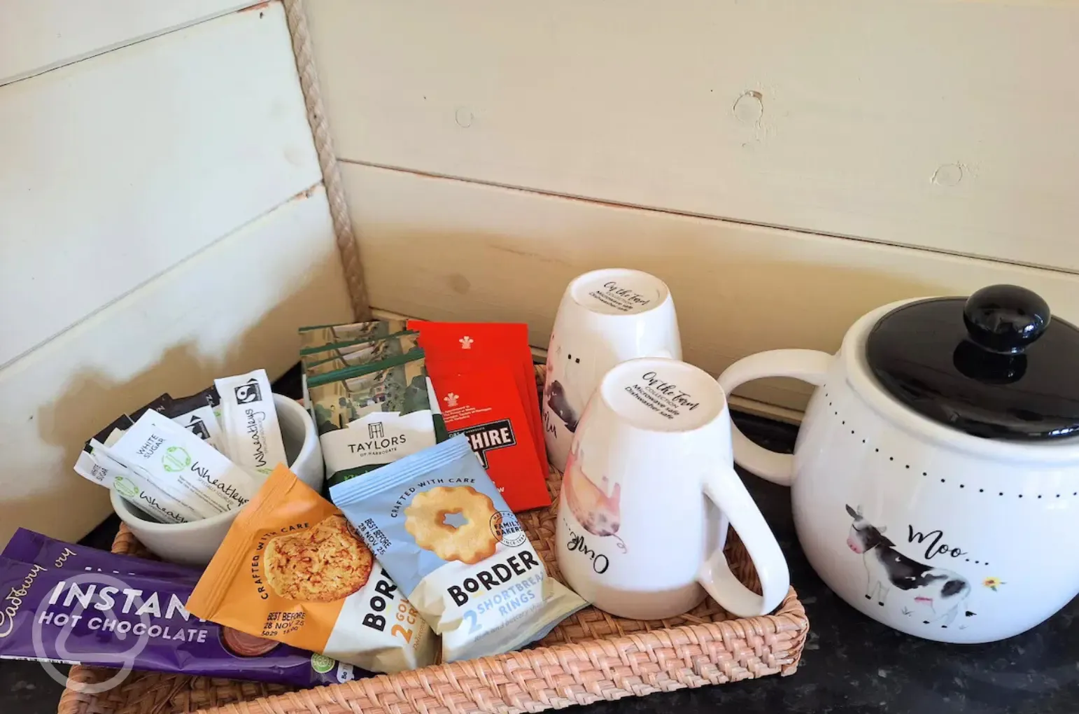 Glamping pod welcome treats