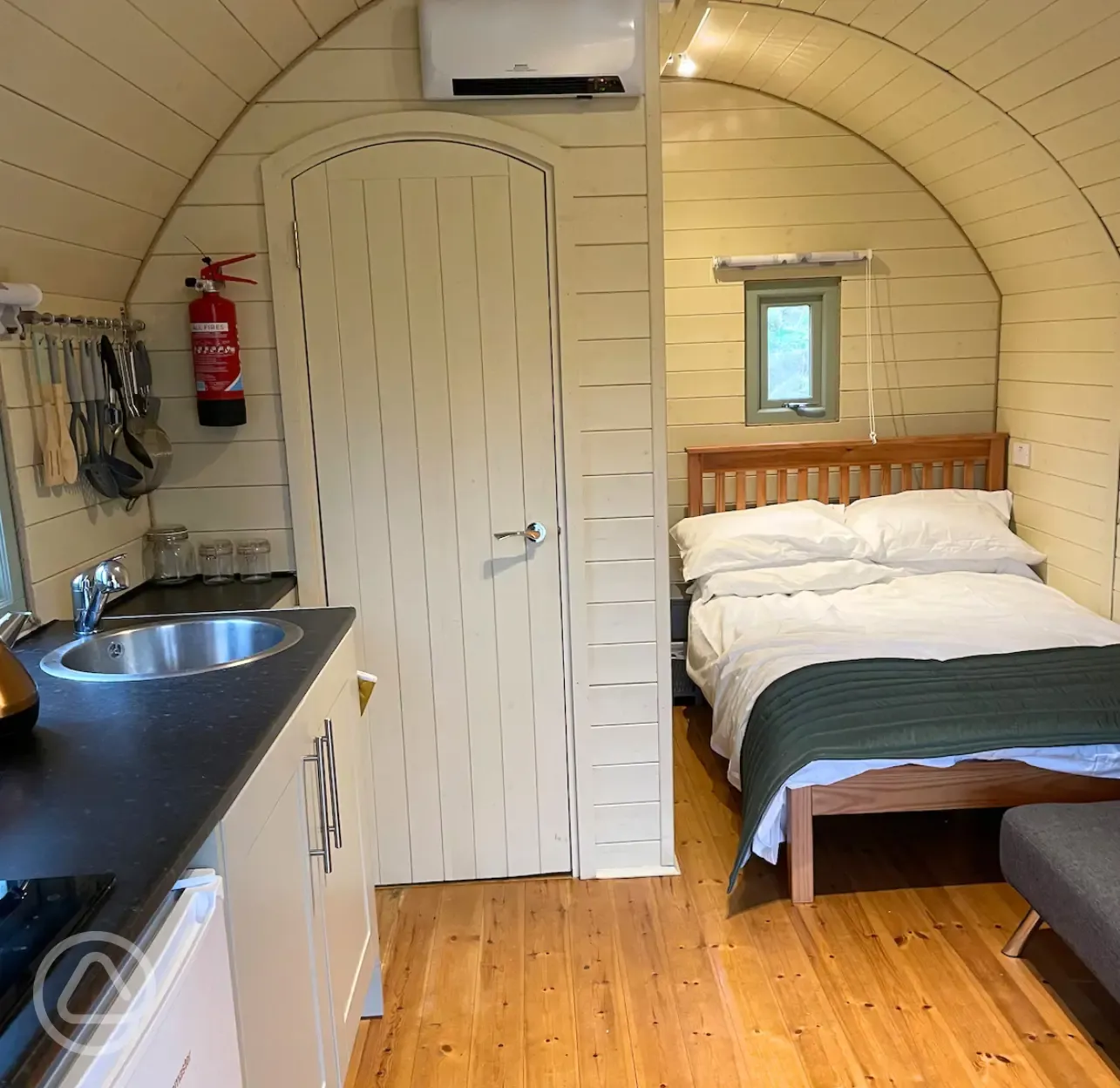 Glamping pod interior