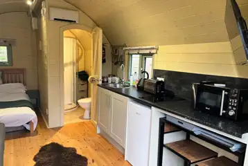 Glamping pod interior Glamping pod interior