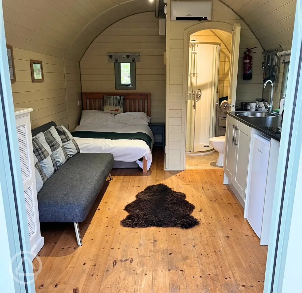 Glamping pod interior