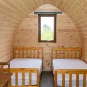 Twin camping pod interior