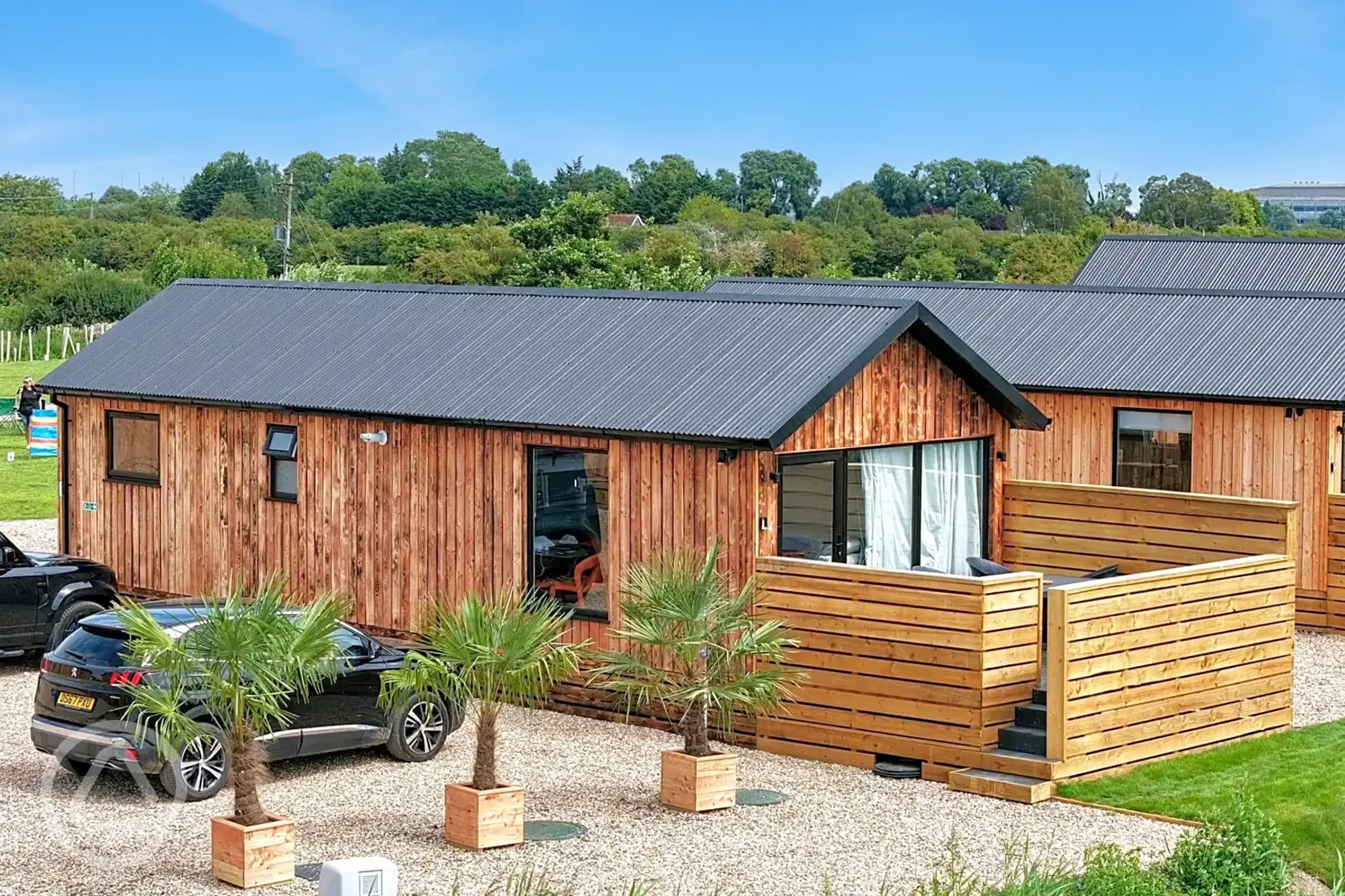 Ensuite cabin with private parking at Whitemills Wake and Aqua Park