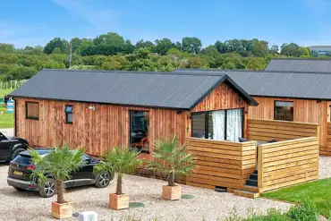 Ensuite cabin with private parking at Whitemills Wake and Aqua Park
