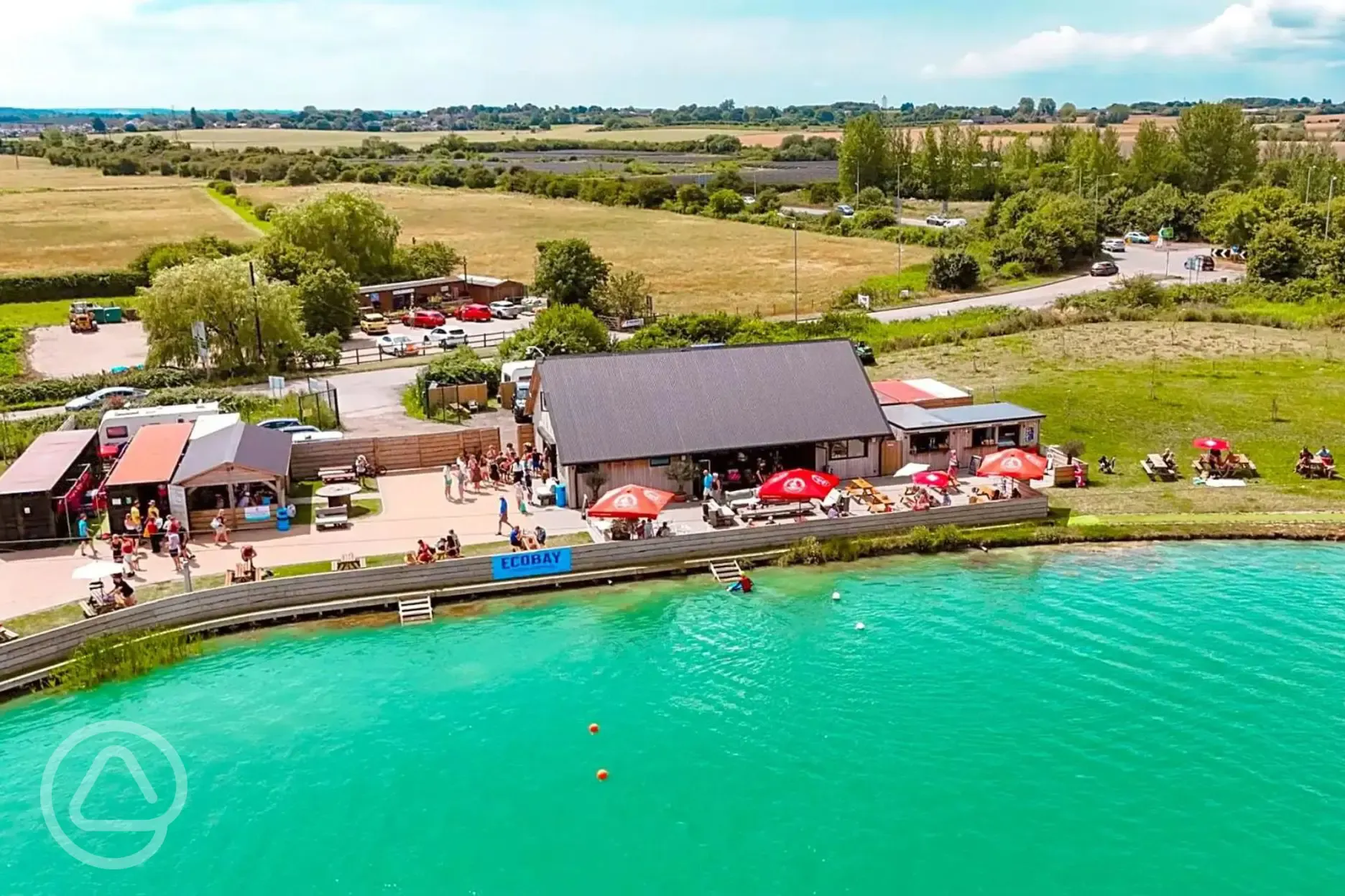 Whitemills Kitchen overlooking the aqua park onsite