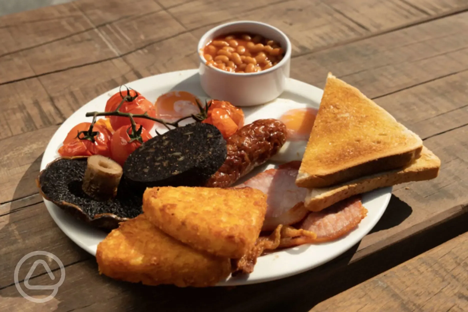 Cooked breakfast served at the restaurant 
