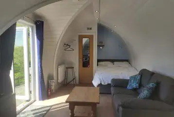 Ensuite glamping pod interior