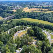 Aerial of Lady Margaret's Park Experience Freedom Glamping