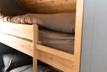 Glamping pod bunk beds with a small ladder (bedding provided)