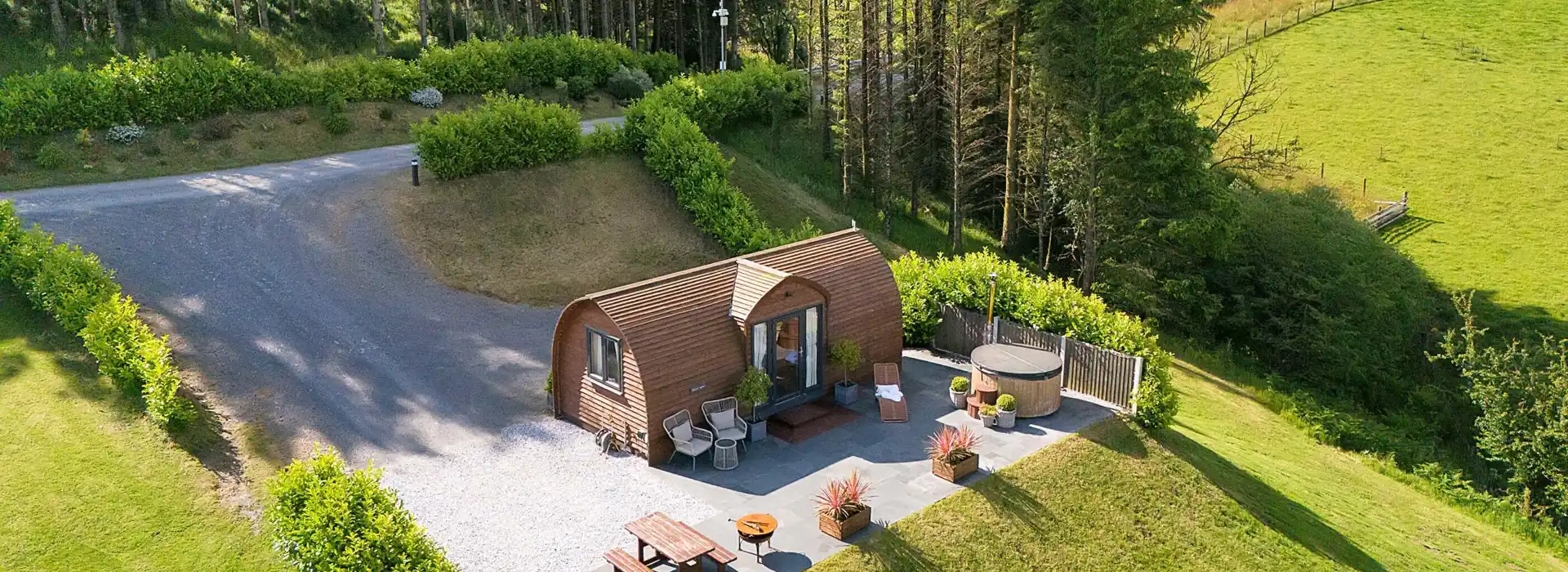 Dog friendly glamping pods with hot tubs