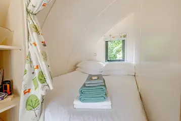 The Rushy Lot king size bed with privacy curtain