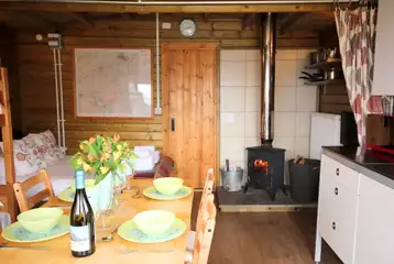 Glamping cabin interior