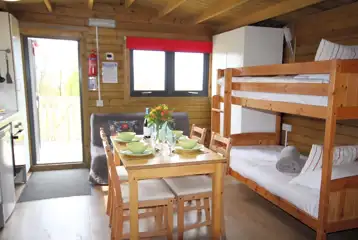 Glamping cabin interior