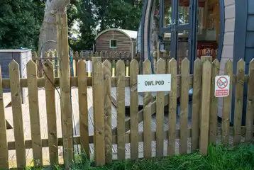 Owl pod with hot tub