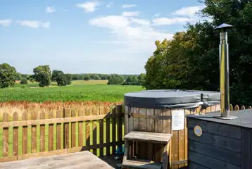 Owl pod with hot tub