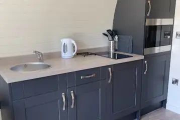 Glamping pod kitchenette