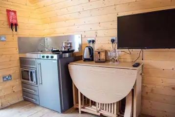 Ensuite glamping pod interior Ensuite glamping pod interior