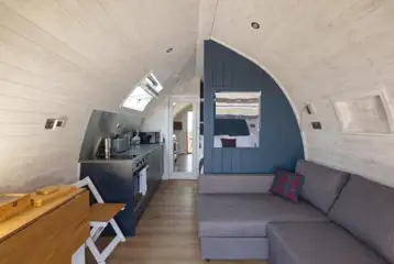 Ensuite glamping pod interior