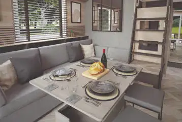 Ensuite Glamping Cabin mezzanine level dining area Ensuite Glamping Cabin mezzanine level dining area