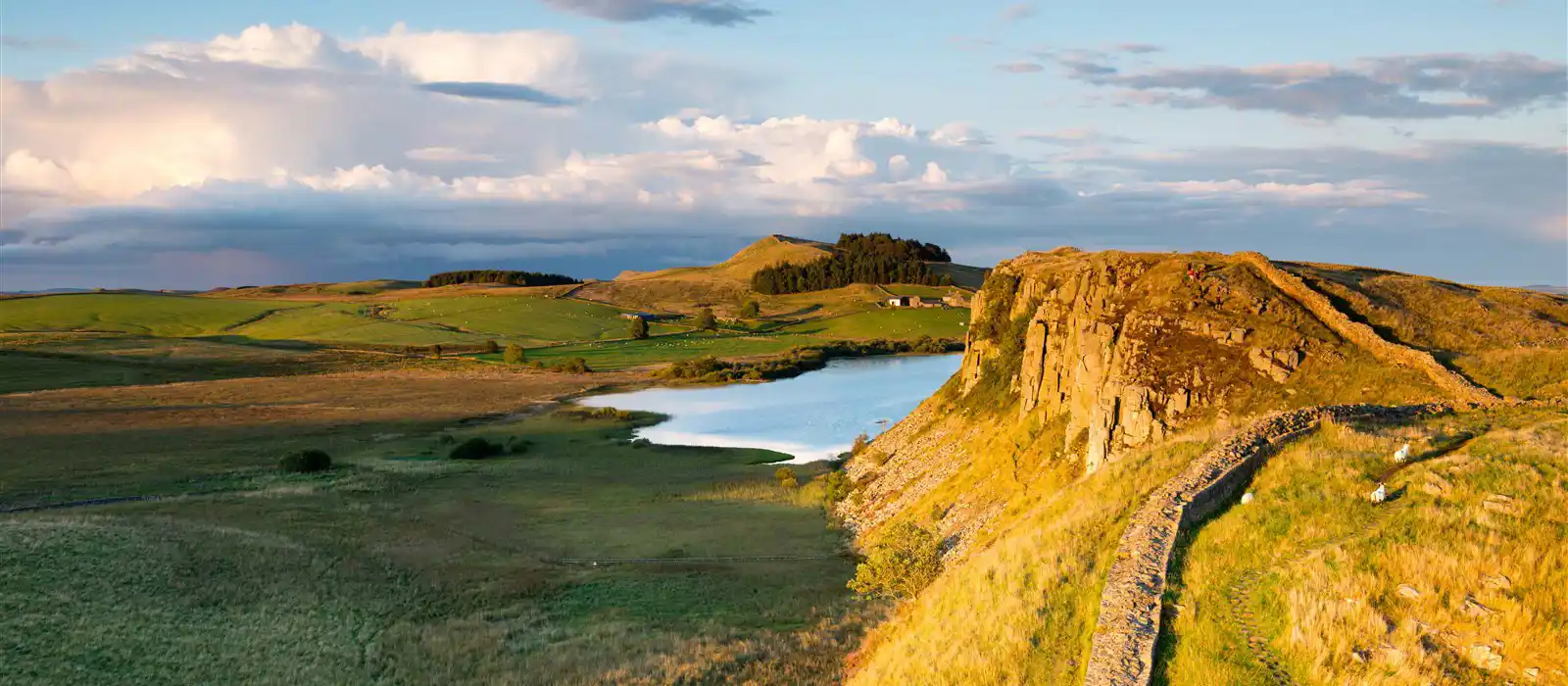 Hadrians Wall in Northumberland on the Scottish Border