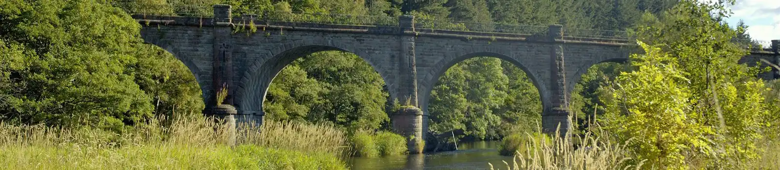 Neidpath Viaduct, River Tweed, Peebles, Scottish Borders